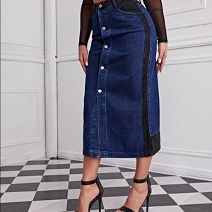 Denim high waisted long skirt from SHEIN